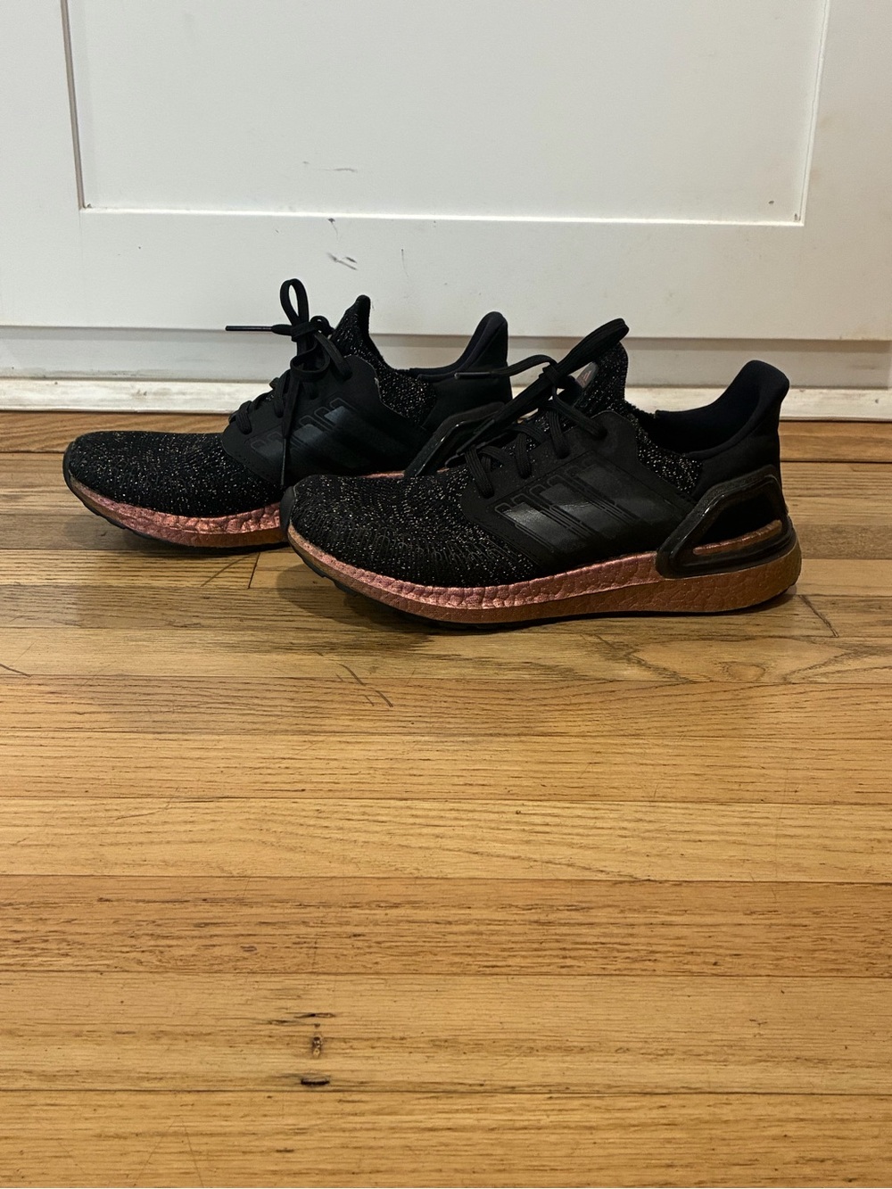 Adidas Ultra Boost 2020 metallic black and signal pink sneakers